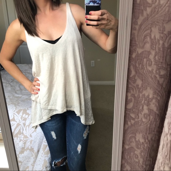 Sparkle & Fade Layered Cream Tank Top - Picture 2 of 4